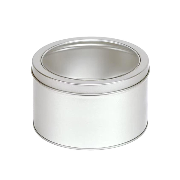 Candle tin with clear top