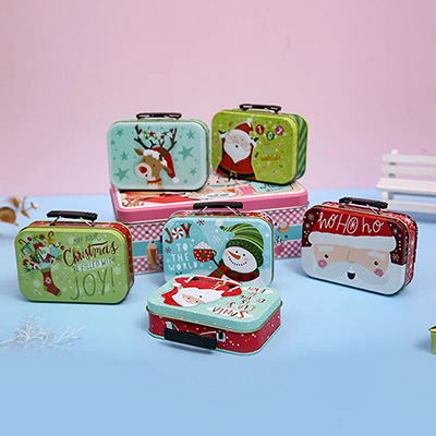 Gift lunch tin box with handle