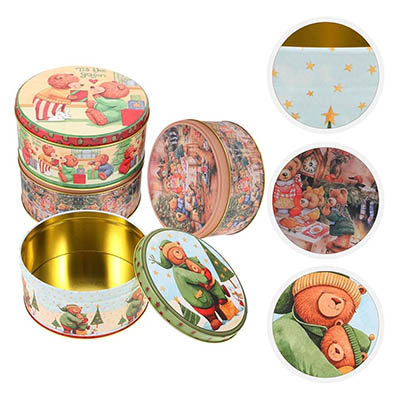 Round metal tin container
