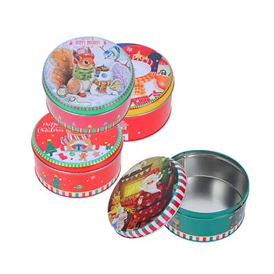 Round biscuit metal tin container wholeale
