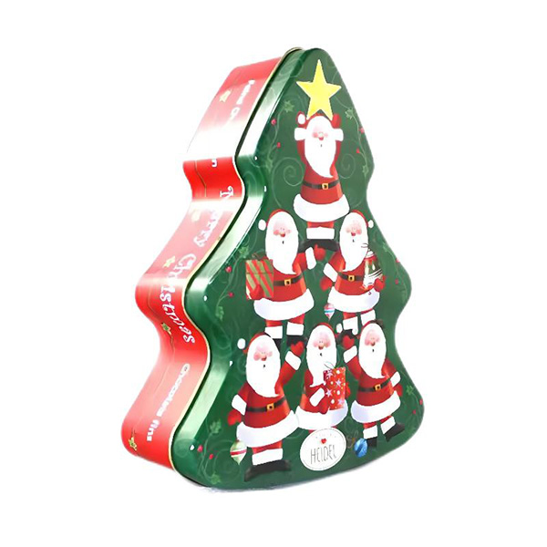 Christmas tree tin box wholesale