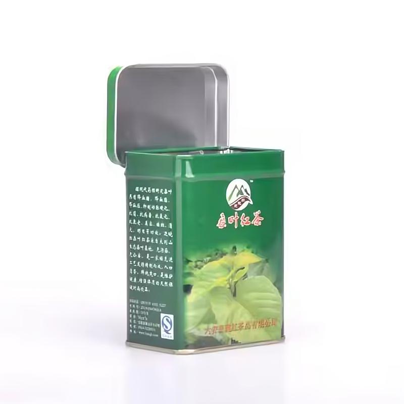 rectangular tea can tin