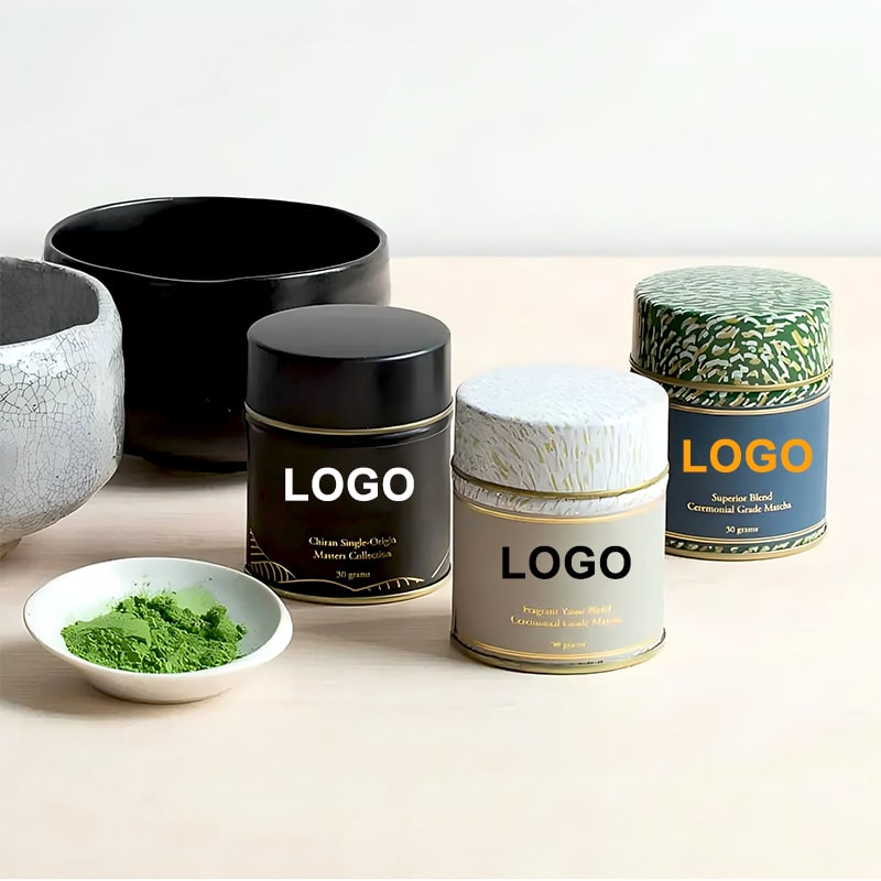 Empty matcha tin can