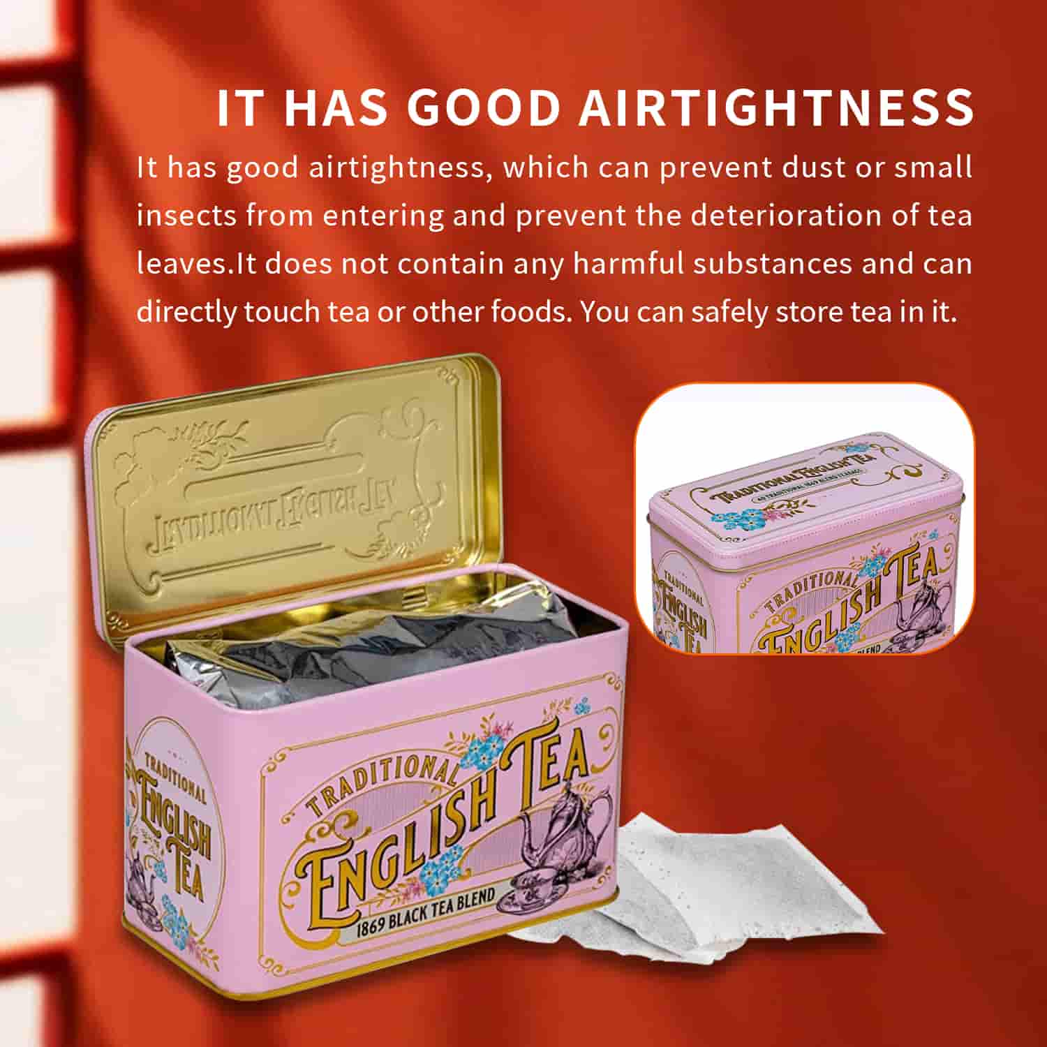 green tea tin box