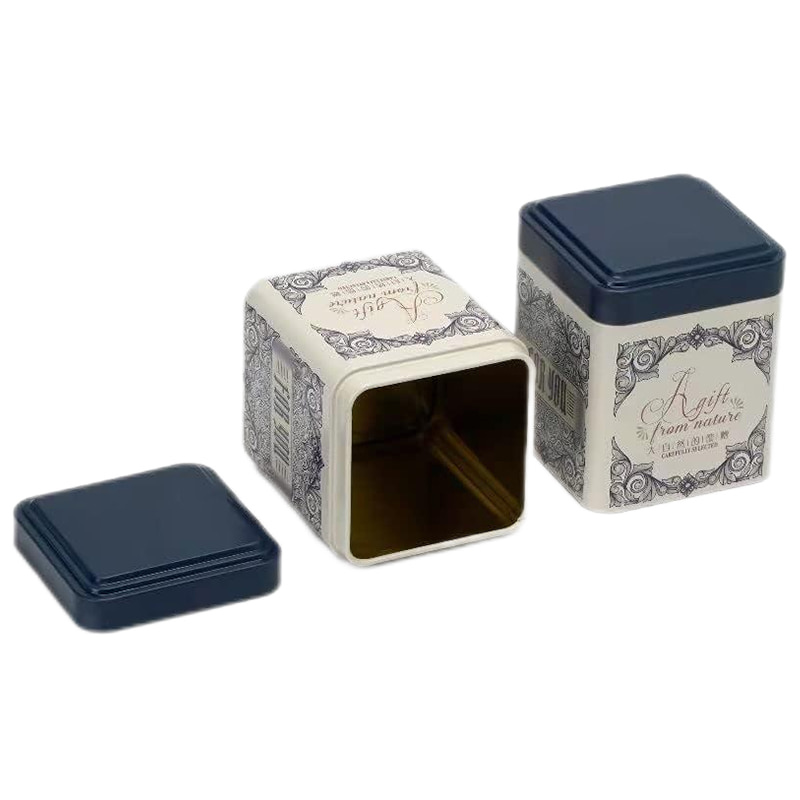 square tea tin can