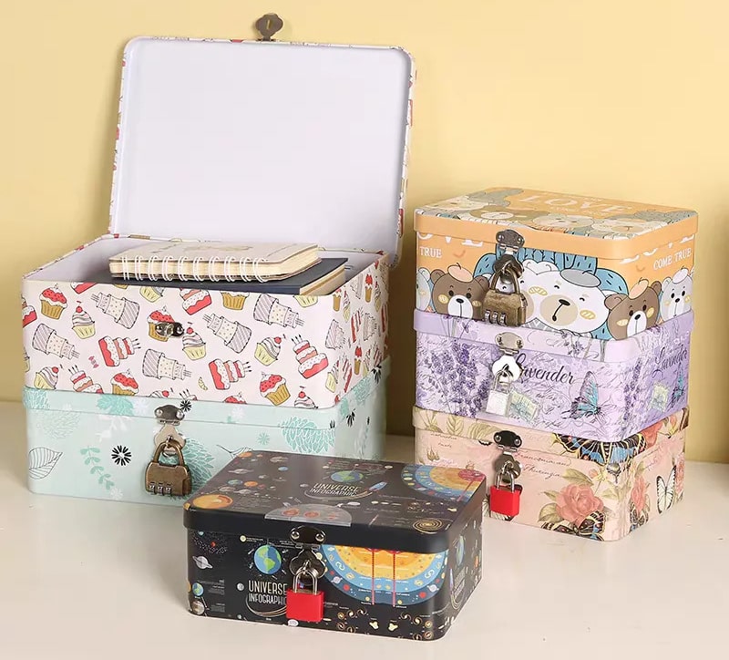 tin box with lock