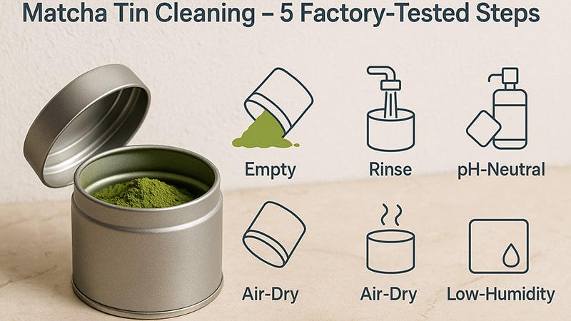 empty matcha tin