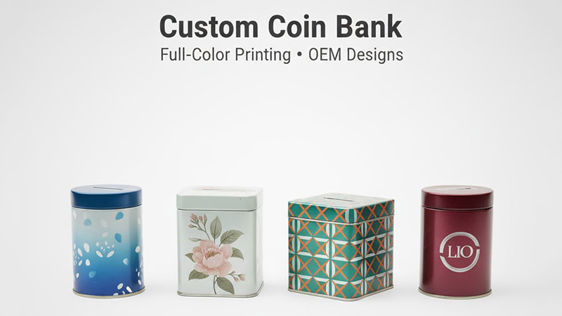 custom coin bank tin