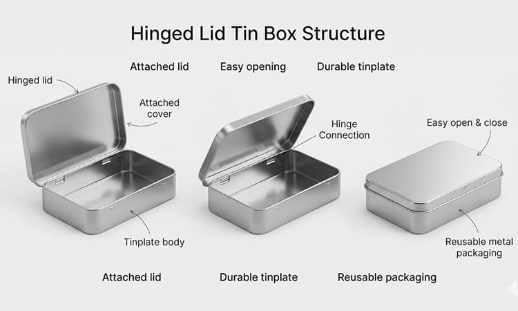 Hinged Lid Tin Box