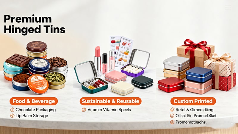hinged tin box applications