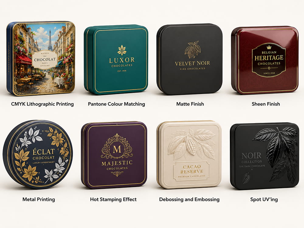Ideas for Printing & Finishing Chocolate Tins Ideas for Printing & Finishing Chocolate Tins