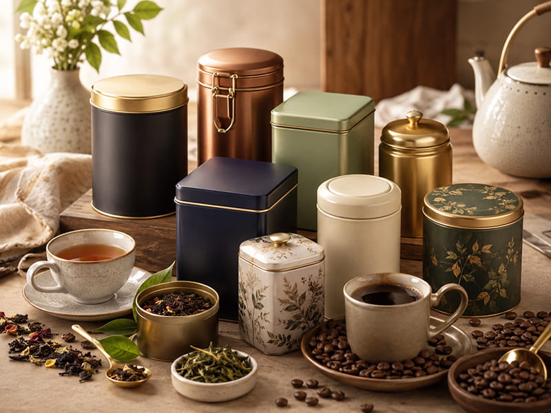 tea and coffee tins