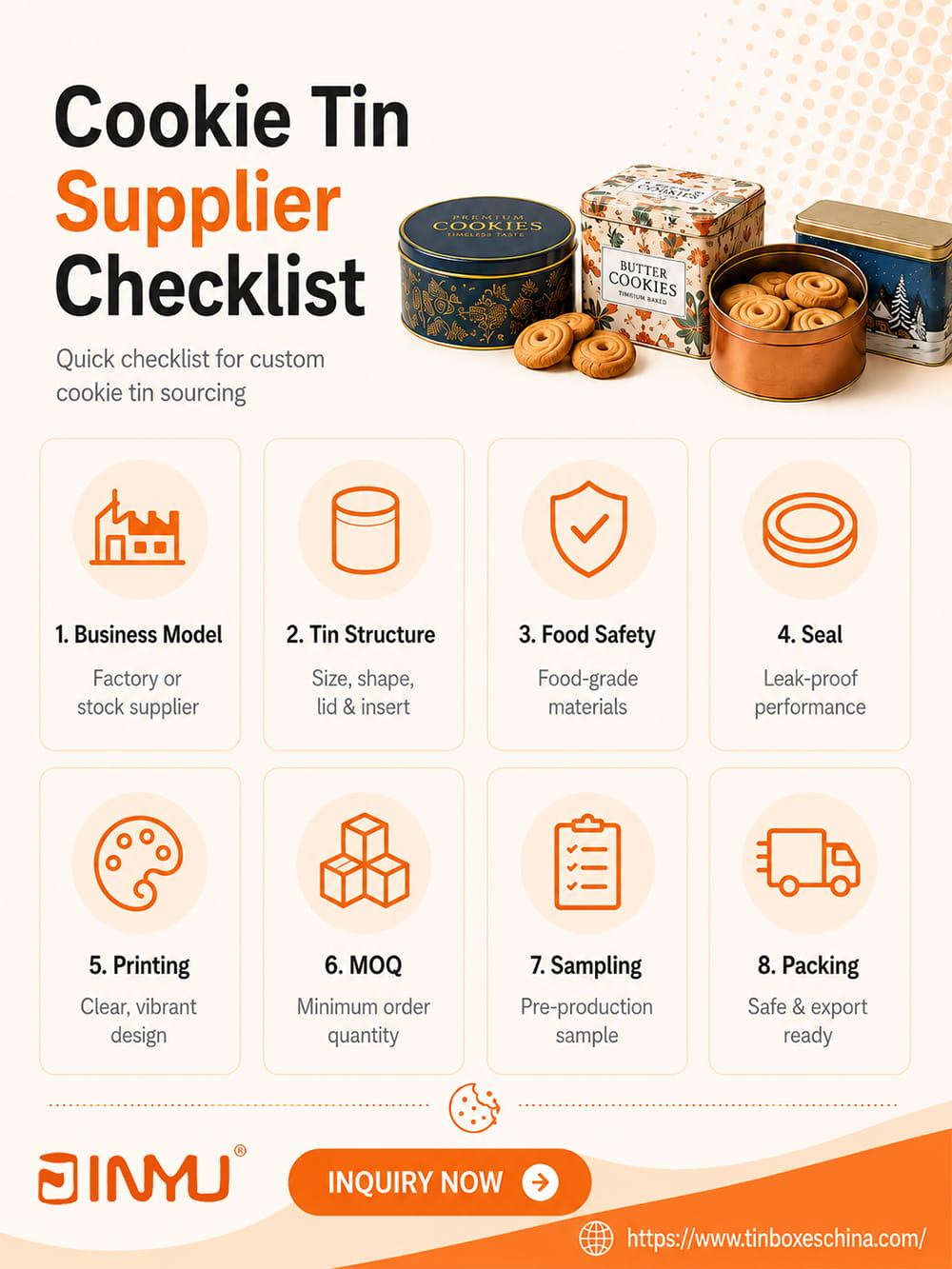 cookie tin supplier checklist
