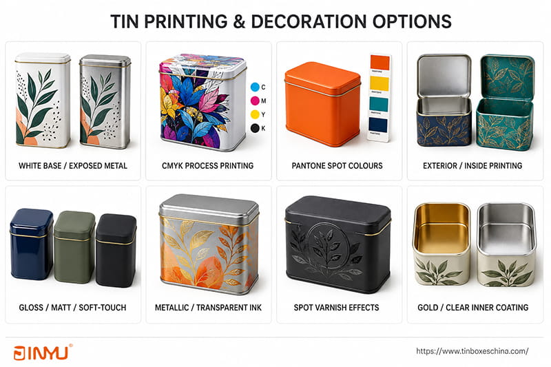 custom tin printing options