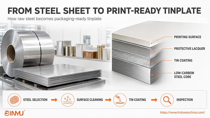 from steel sheet to print ready tinplate