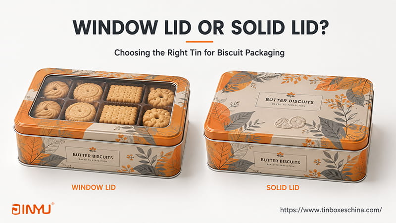 window and solid lid tin box